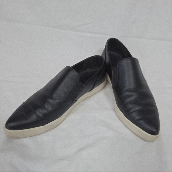 Vince Paeyre Black Leather Contrast Sole Pointed Toe Sneakers 7 - Picture 3 of 13